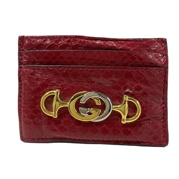 Auth GUCCI Zumi 570679 Red Leather - Card Case - Picture 1 of 9